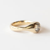 Phoebe Signet Solitaire Diamond Ring