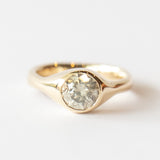 Phoebe Signet Solitaire Diamond Ring