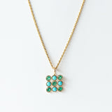 Emerald and Turquoise Grande Checkerboard Charm