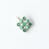 Emerald and Turquoise Grande Checkerboard Charm