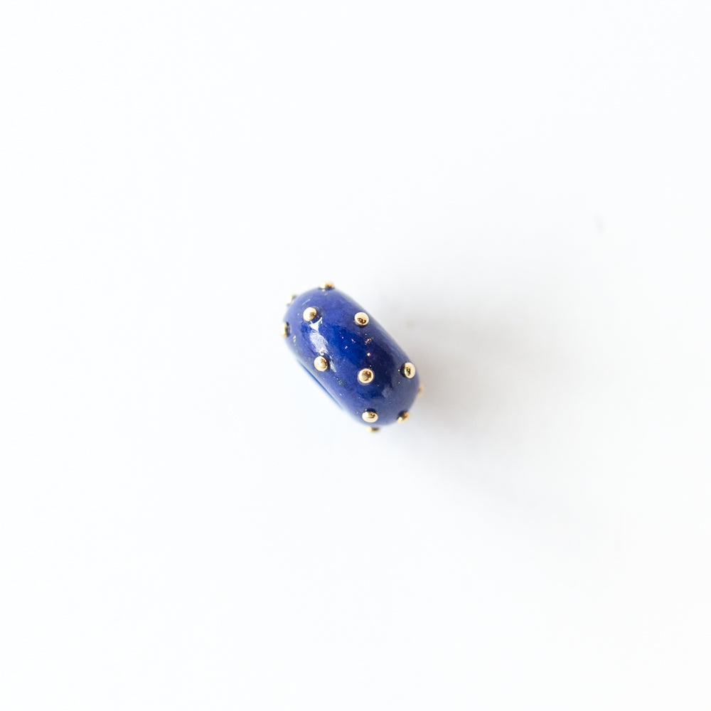 Lapis and Gold Dot Rondelle Bead Charm