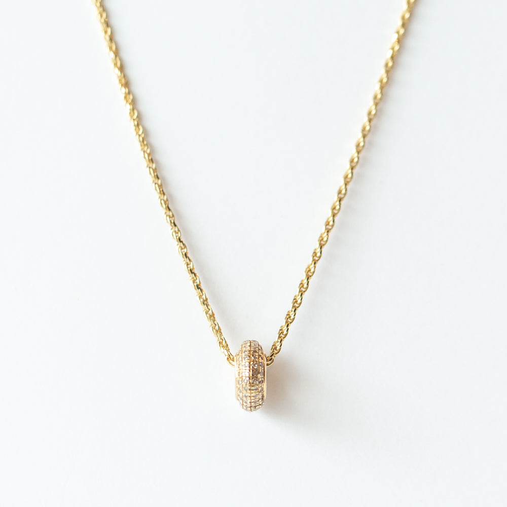 Pavé Diamond Rondelle Bead Charm