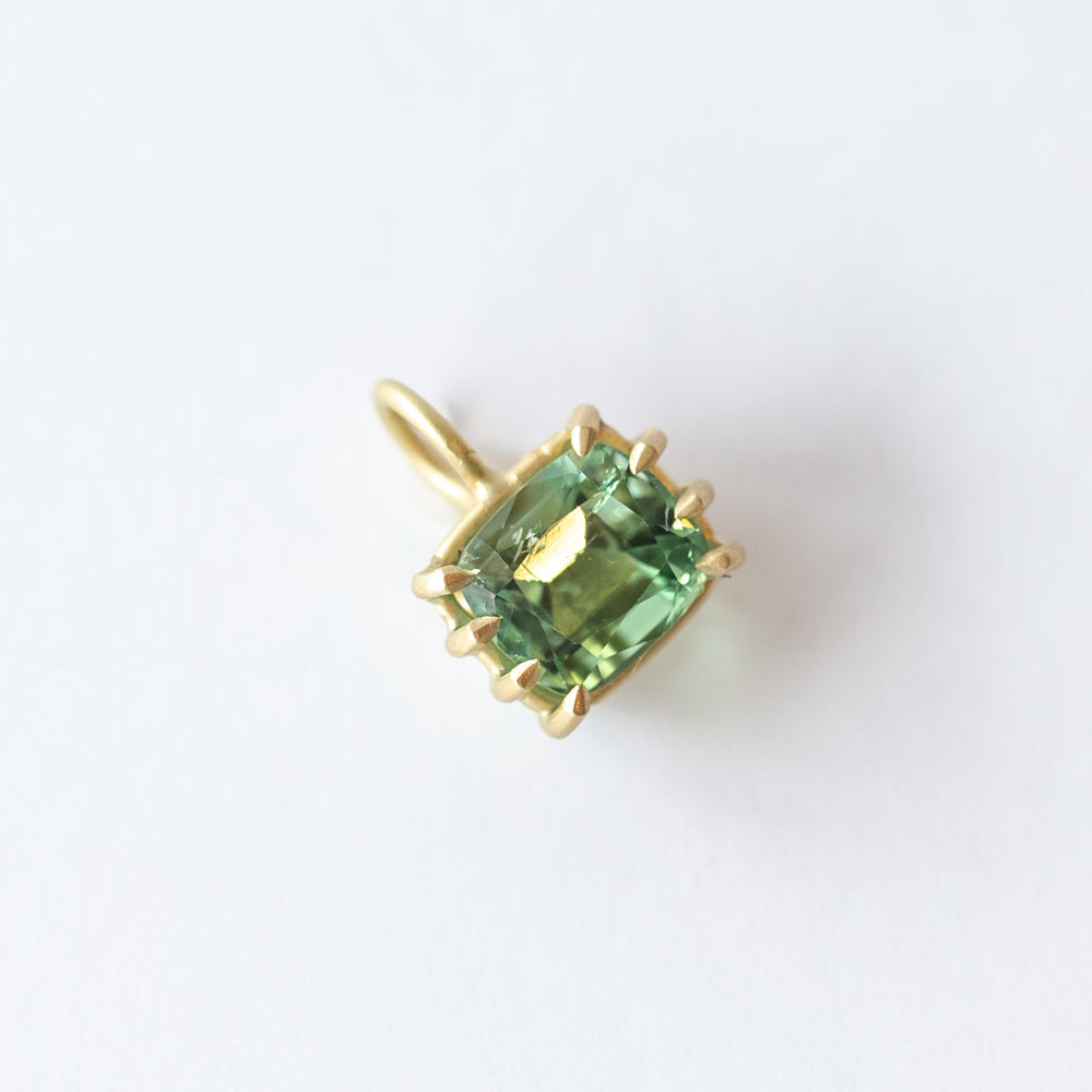 Cushion Seafoam Green Tourmaline Basket Charm