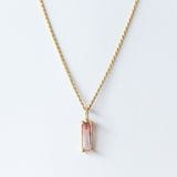 Rectangular Bi-Color Pink Tourmaline Basket Charm