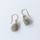 Labradorite Teardrop Earrings with Diamond Dangle