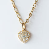Small Cobblestone Diamond Heart Charm