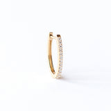 Classic Oval Diamond Hoop Earring (Single)