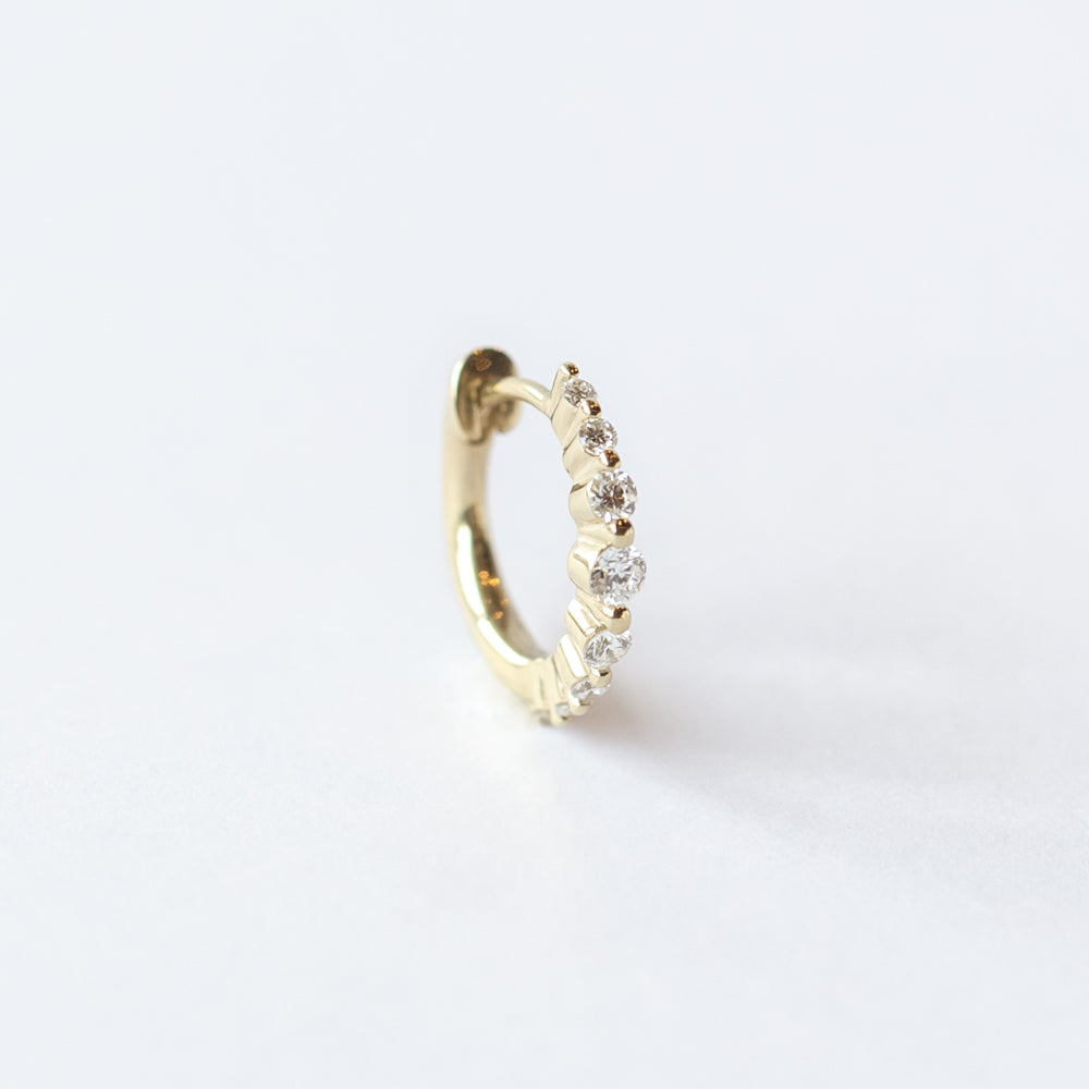 Small Prong-Set Diamond Hoop Earring (Single)