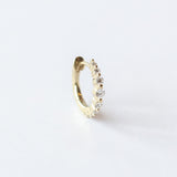 Small Prong-Set Diamond Hoop Earring (Single)