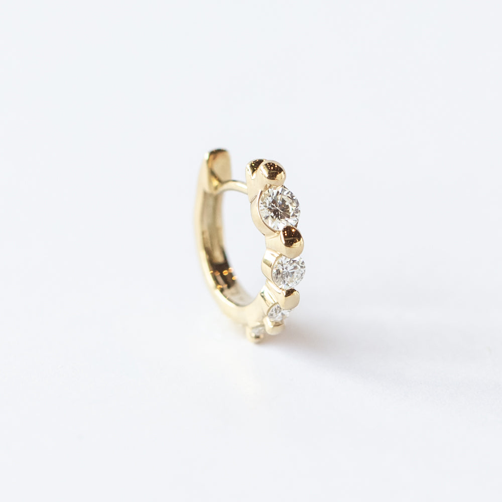 Timeless Small Graduated Diamond Hoop Earring (Single)