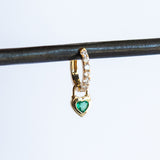 Beating Heart Emerald Earring Charm (Single)