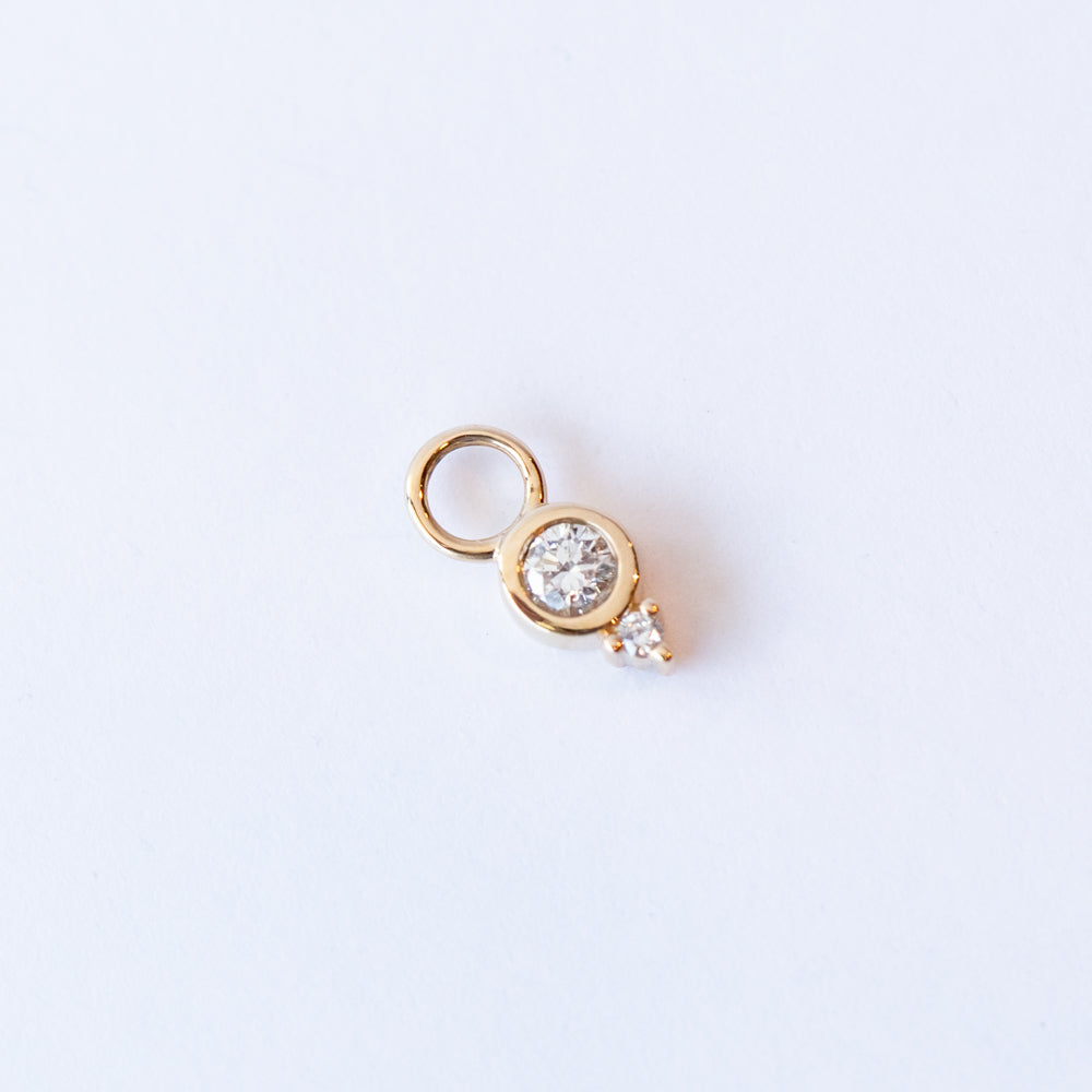 Classic Diamond Bezel Earring Charm (Single)