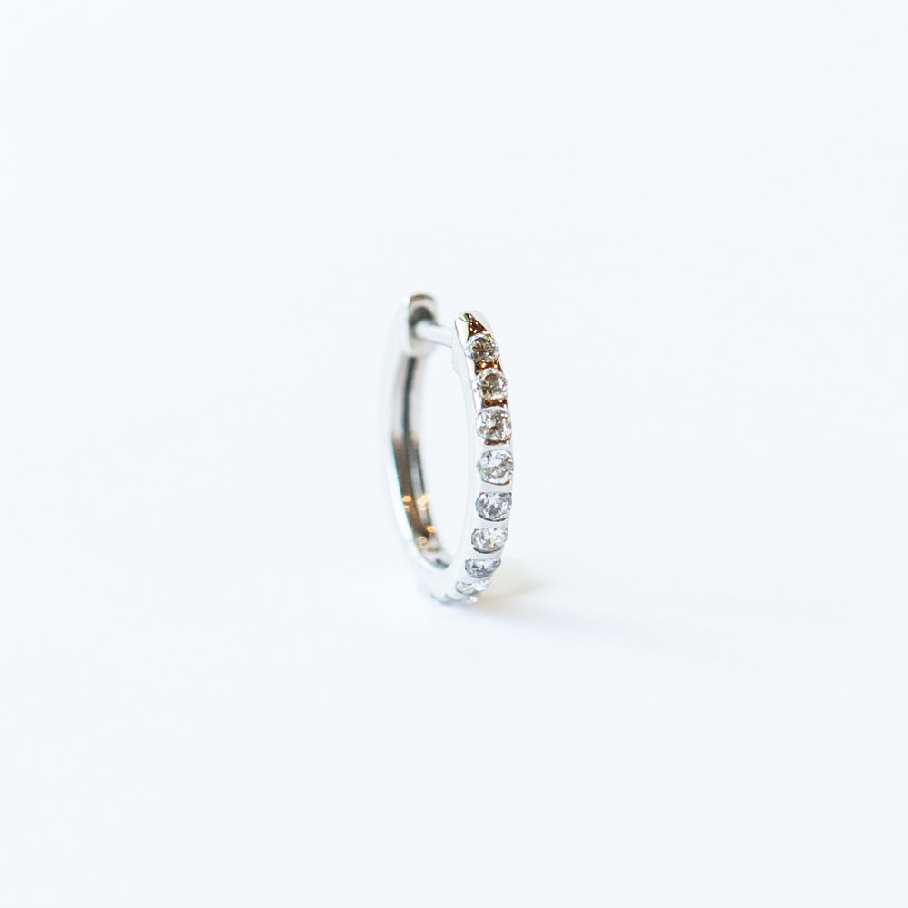 Classic Diamond Huggie Hoop Earring (Single)