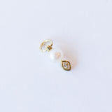 Classic Small Pearl and Marquise Diamond Earring Charm (Single)