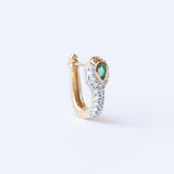 Diamondback Emerald Snake Hoop Earring (Single)