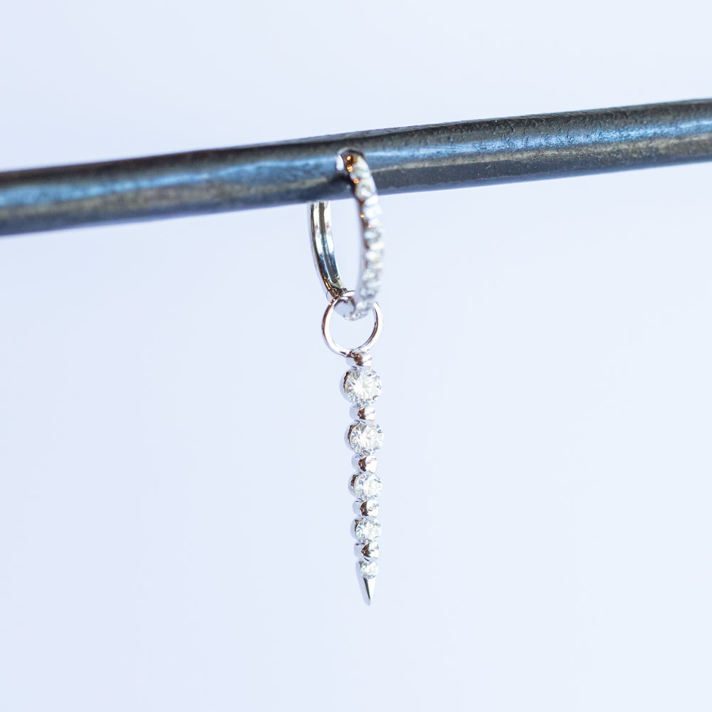 Large Sari Diamond Dagger Earring Charm (Single)