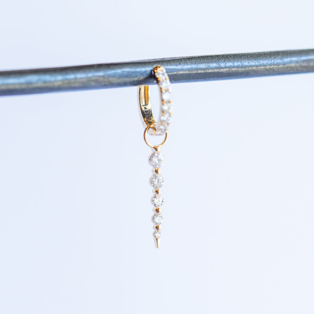 Large Sari Diamond Dagger Earring Charm (Single)