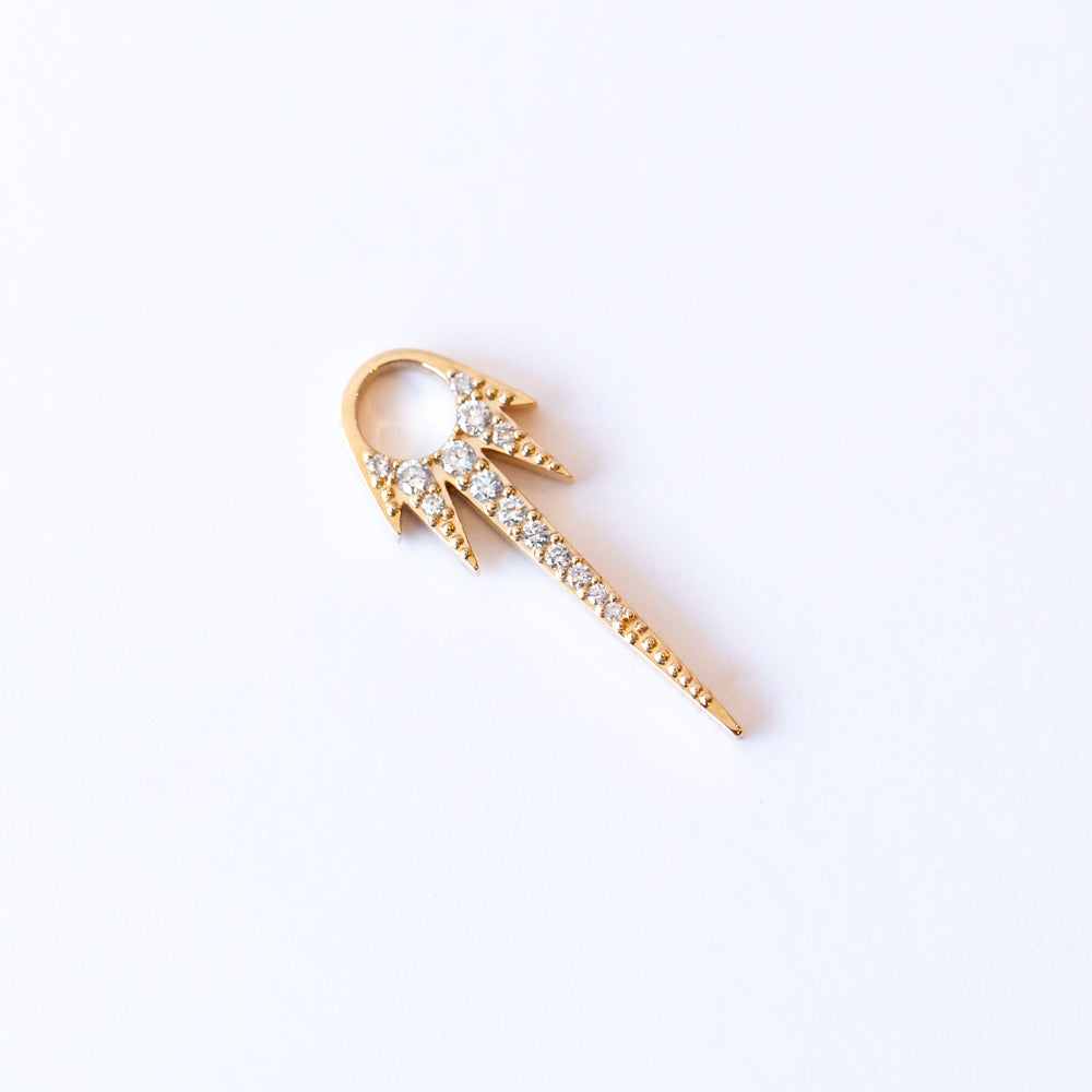 Long Love Explosion Diamond Starburst Earring Charm (Single)