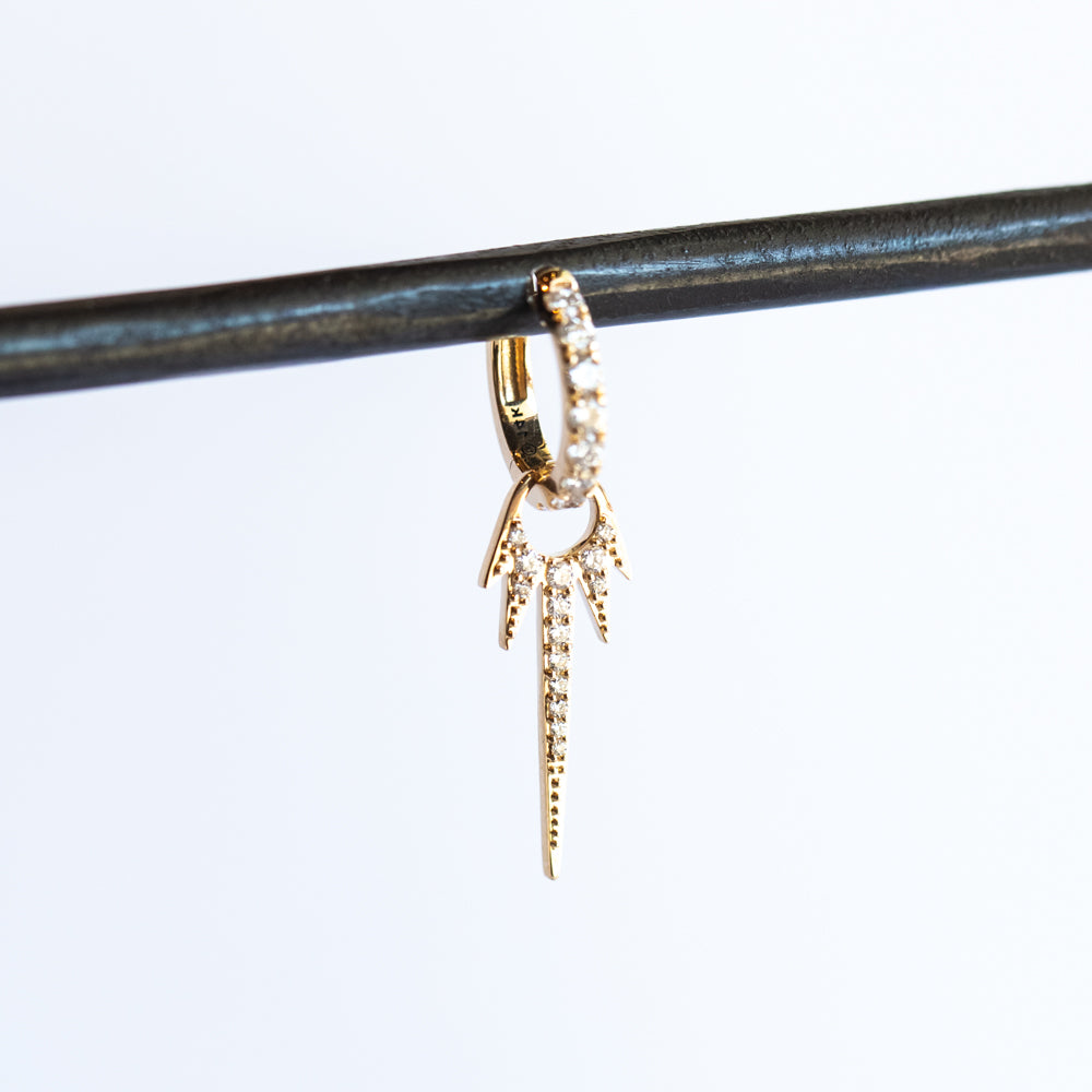 Long Love Explosion Diamond Starburst Earring Charm (Single)