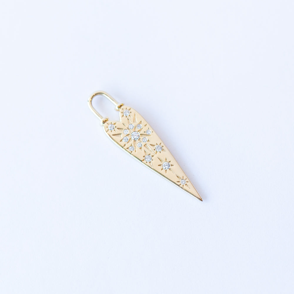 Love Explosion Diamond Heart Earring Charm (Single)