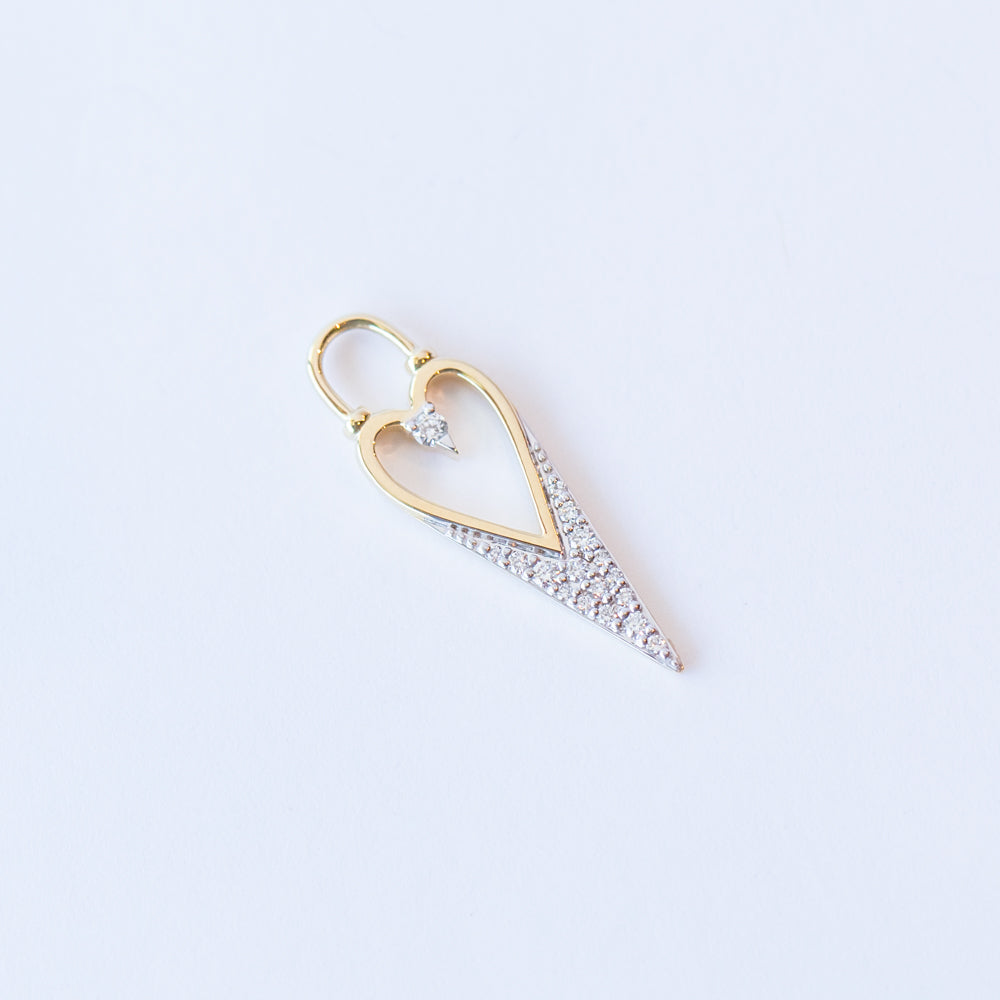 Open Heart Pave Diamond Earring Charm (Single)