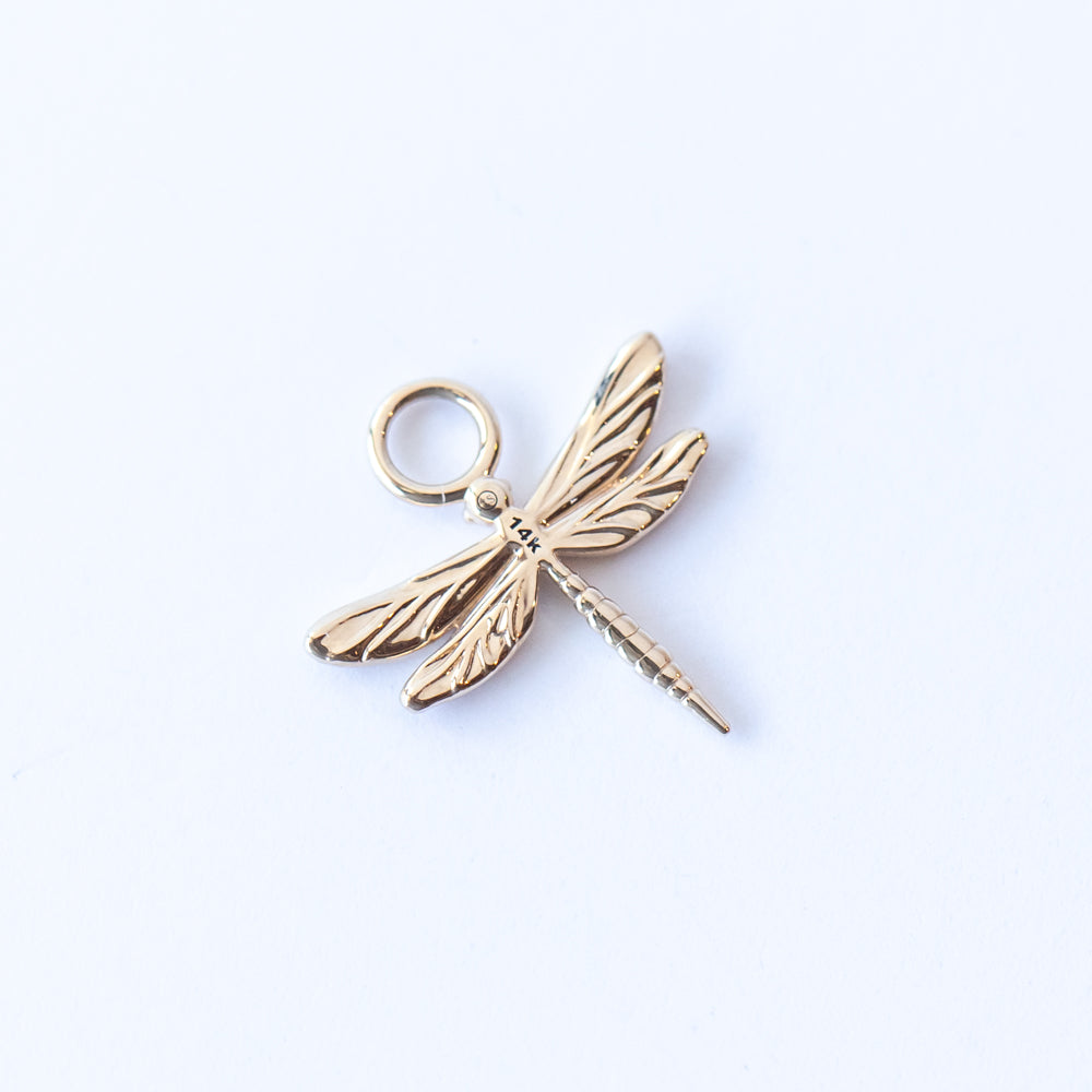 Small Diamond Dragonfly Earring Charm (Single)