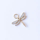 Small Diamond Dragonfly Earring Charm (Single)