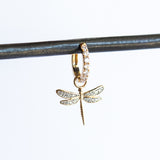 Small Diamond Dragonfly Earring Charm (Single)