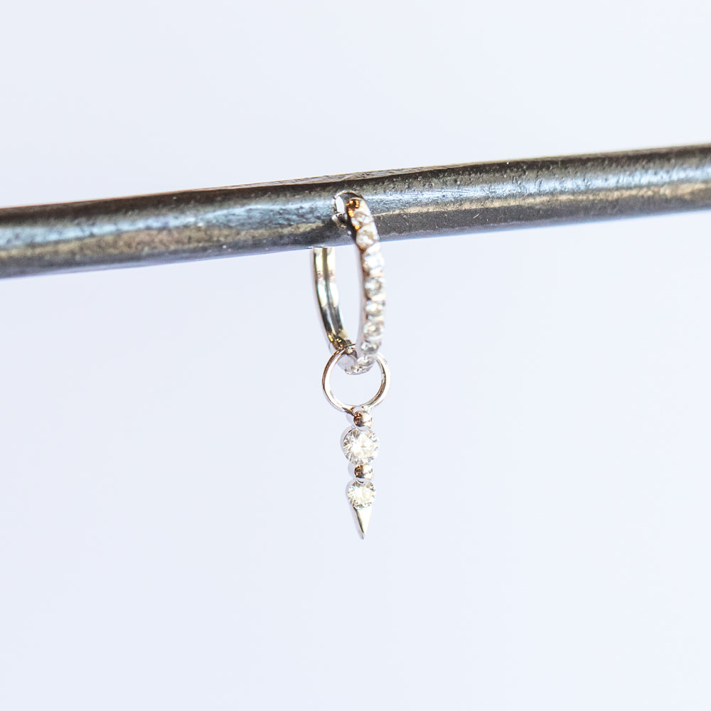 Classic Diamond Huggie Hoop Earring (Single)