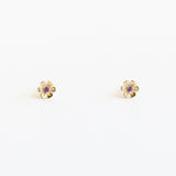 In Bloom Birthstone Stud Earrings, Amethyst