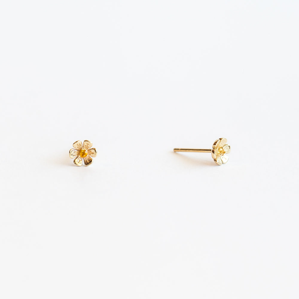 In Bloom Birthstone Stud Earrings, Citrine