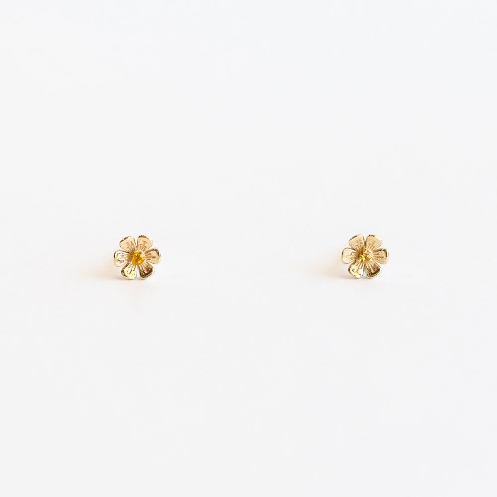 In Bloom Birthstone Stud Earrings, Citrine