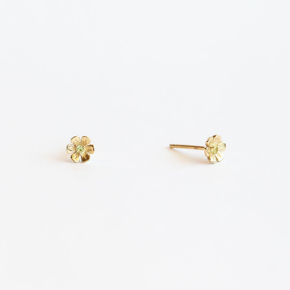 In Bloom Birthstone Stud Earrings, Peridot