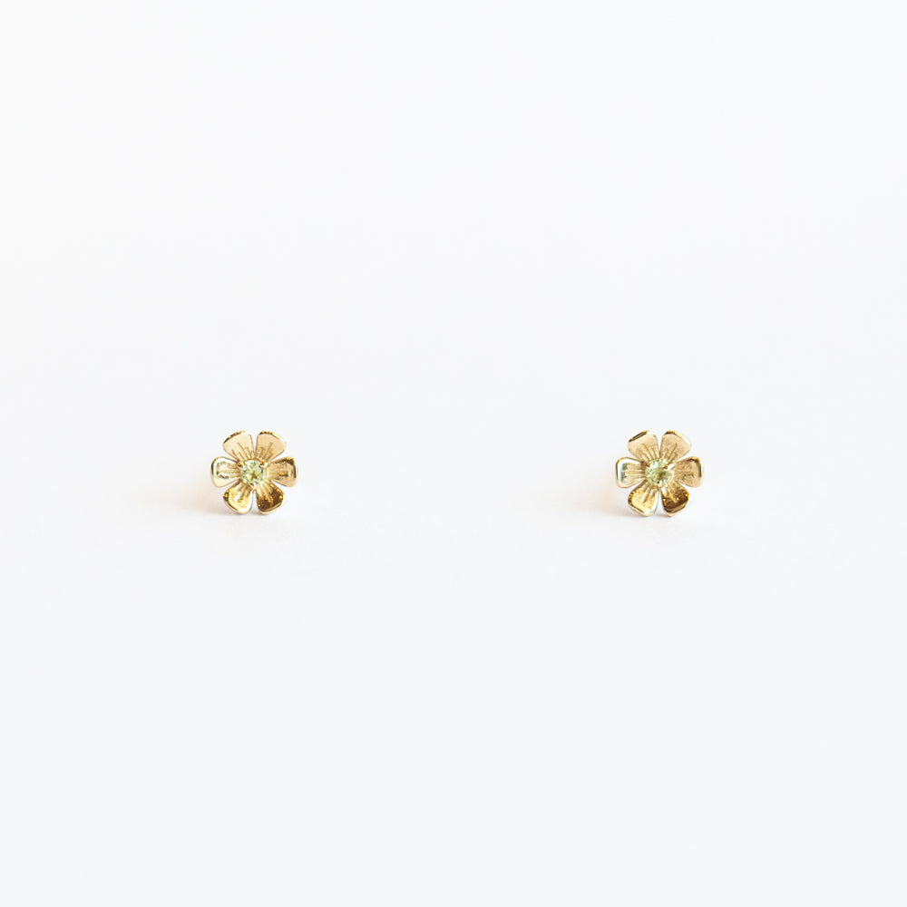 In Bloom Birthstone Stud Earrings, Peridot
