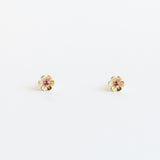 In Bloom Birthstone Stud Earrings, Ruby