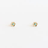 In Bloom Birthstone Stud Earrings, Turquoise