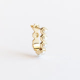 Queen Bee Pearl Huggie Hoop Earring (Single)