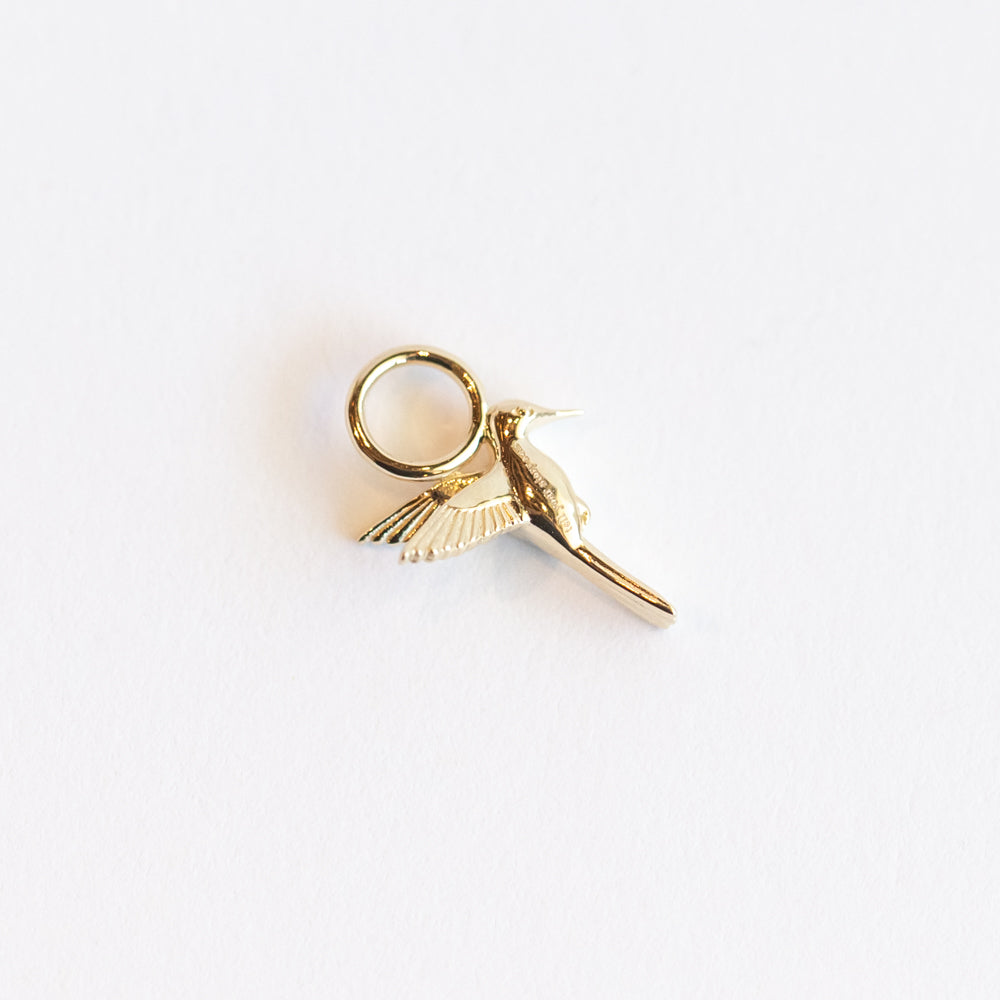 Tiny Sapphire and Diamond Colibri Hummingbird Earring Charm (Single)