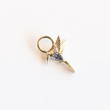 Tiny Sapphire and Diamond Colibri Hummingbird Earring Charm (Single)