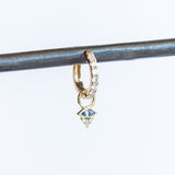 Tiny Sapphire Evil Eye Earring Charm (Single)