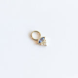 Tiny Sapphire Evil Eye Earring Charm (Single)