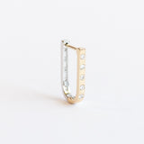 Double Sided Curved Diamond Huggie Hoop Earring (Single)