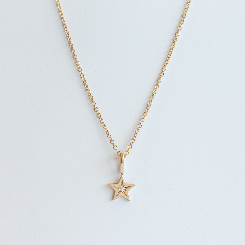 Midi Bitty Star Charm with Star Set Diamond