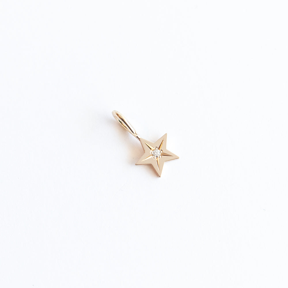 Midi Bitty Star Charm with Star Set Diamond