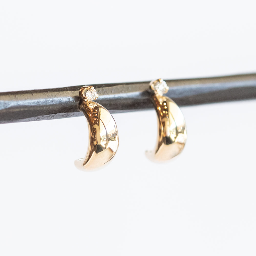 Diamond Thin Aura Huggie Hoops