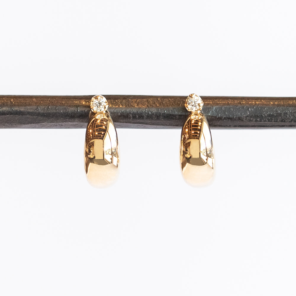 Diamond Thin Aura Huggie Hoops