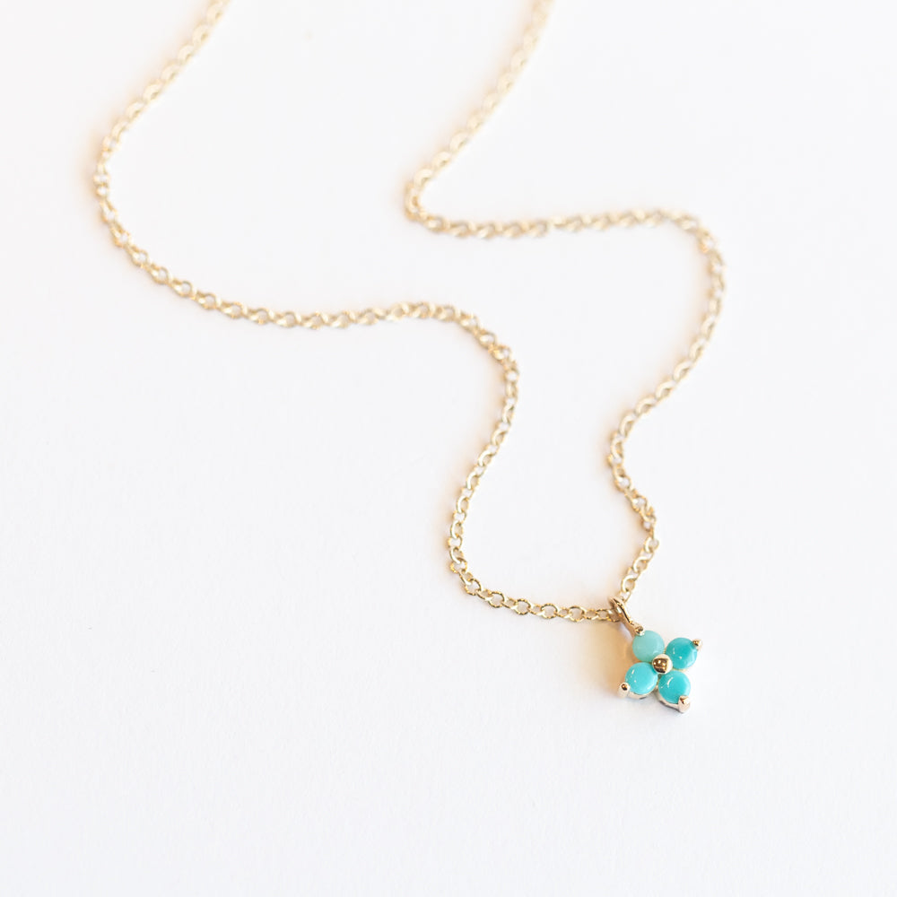 Quad Prong-Set Turquoise Necklace