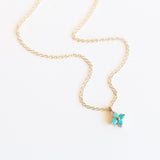 Quad Prong-Set Turquoise Necklace