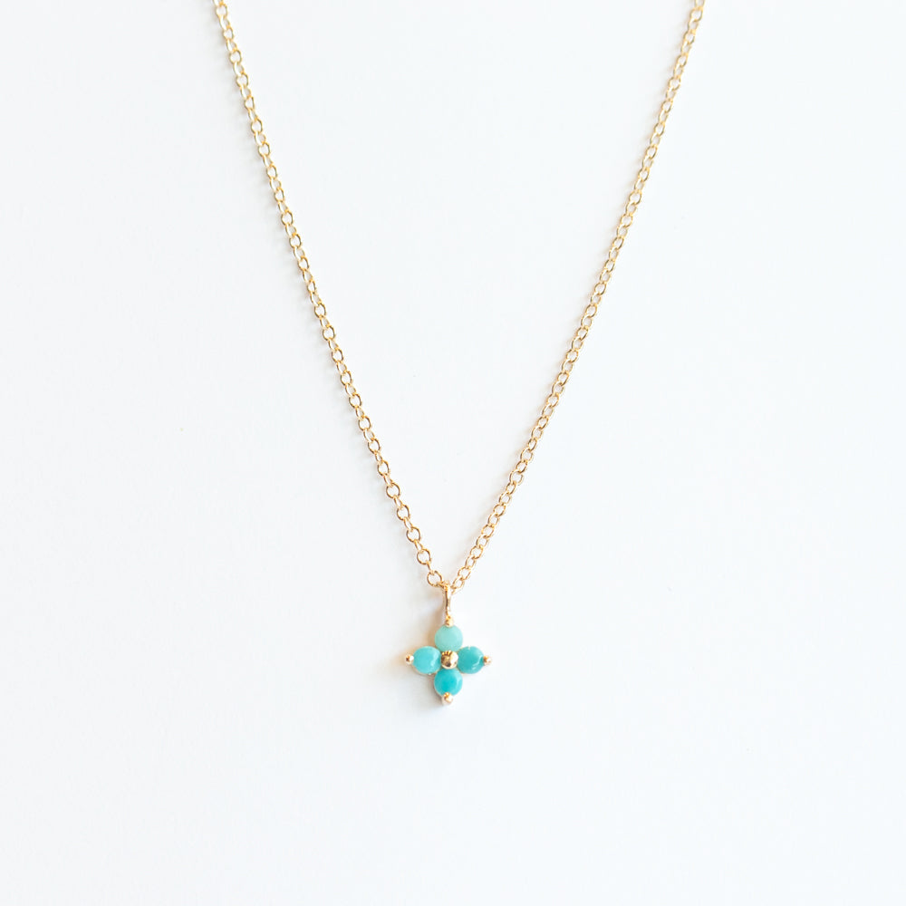 Quad Prong-Set Turquoise Necklace