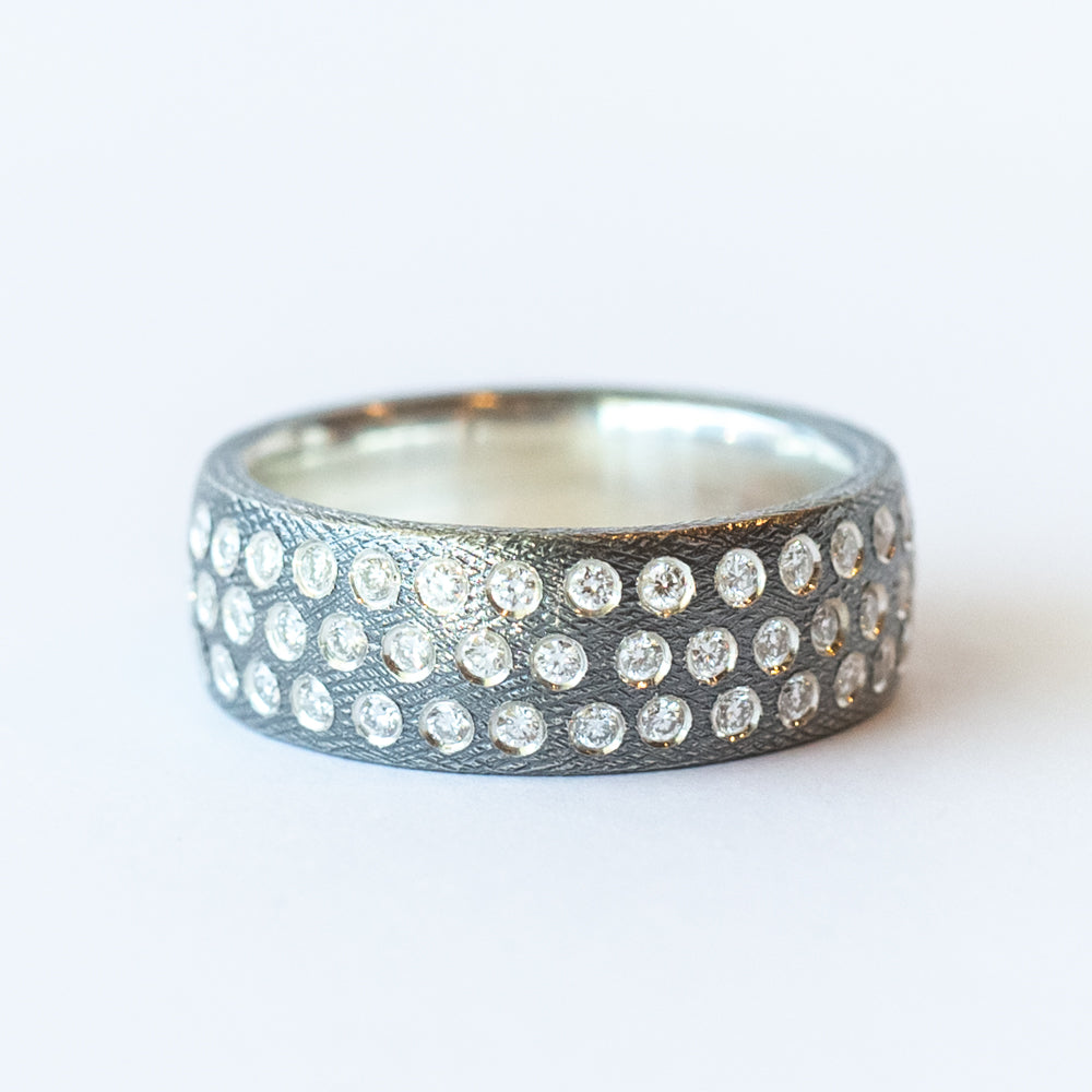 Gypsy Rounded Diamond Ring, 6mm